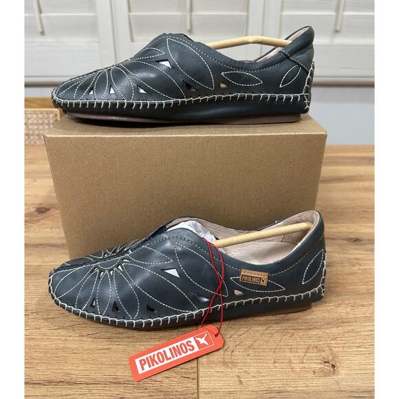 Pikolinos Women's Jerez Slip-On Moccasins Azul Leather Size 6.5/7 US 37 EU NWOB - Picture 4 of 12